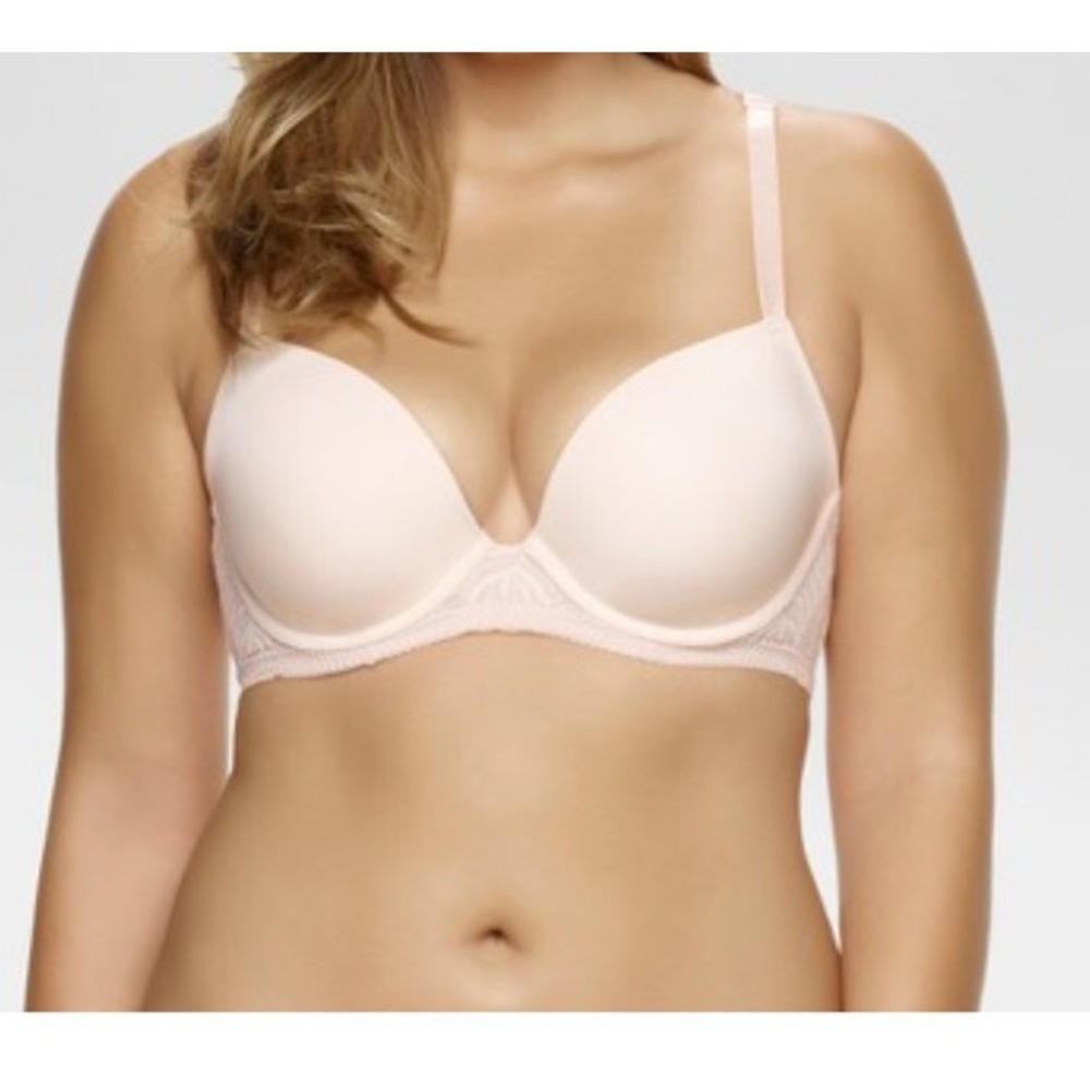 Paramour Bra Womens 40DD pink Carolina Seamless Plunge Contour T Back Underwire